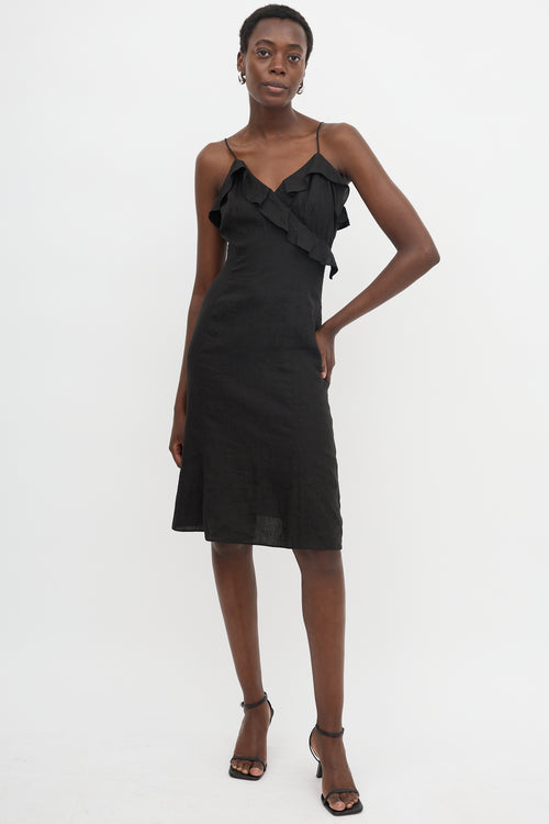 Armani Ruffle Faux Wrap Dress