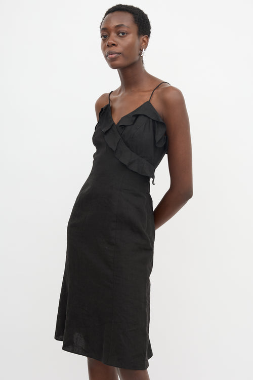 Armani Ruffle Faux Wrap Dress