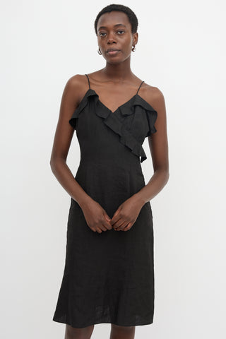 Armani Ruffle Faux Wrap Dress