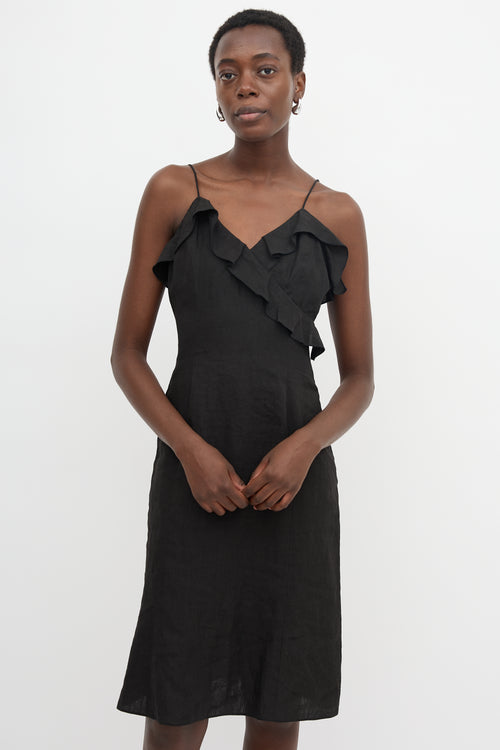 Armani Ruffle Faux Wrap Dress