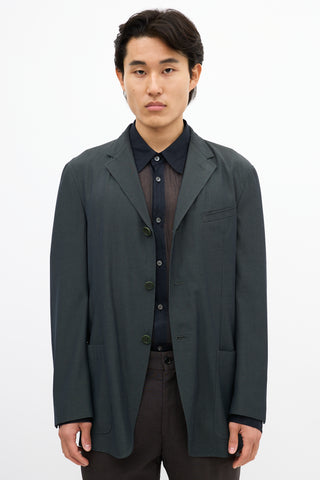 Armani Dark Green Virgin Wool Blazer