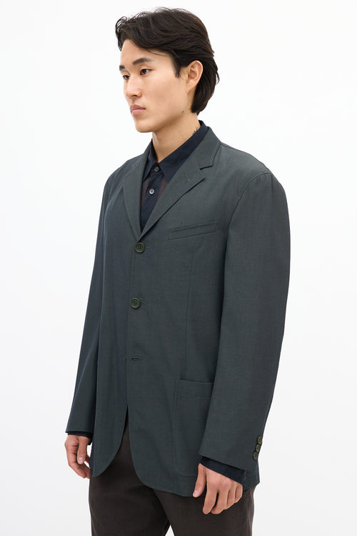 Armani Dark Green Virgin Wool Blazer