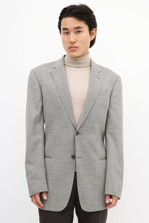 Armani Grey Notched Lapel Blazer