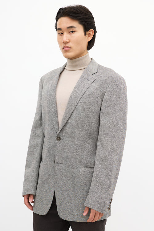 Armani Grey Notched Lapel Blazer