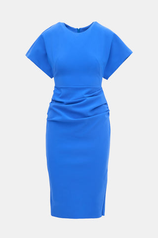 Greta Constantine Neoprene Ruched Midi Dress