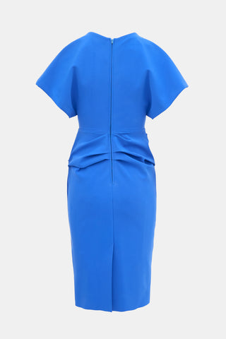Greta Constantine Neoprene Ruched Midi Dress
