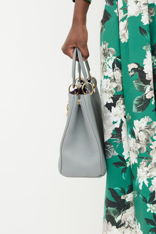 Dior 2015 Leather Medium Diorissimo Tote Bag