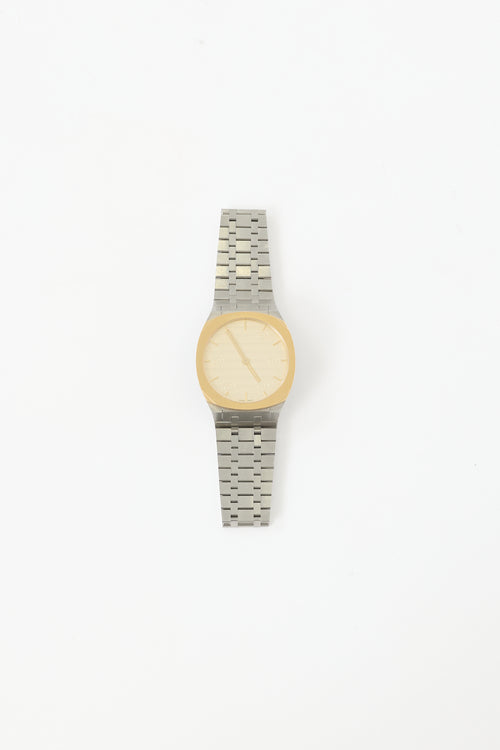 Gucci Stainless Steel & Gold 25H 38mm Watch