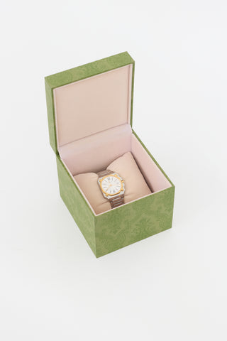 Gucci Stainless Steel & Gold G-Flat 30mm Watch