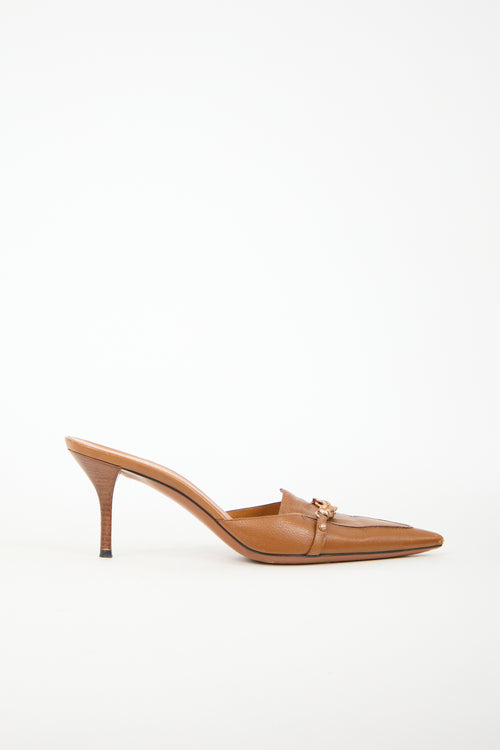 Gucci Leather Bamboo Chain Mule