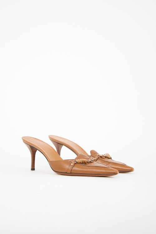 Gucci Leather Bamboo Chain Mule