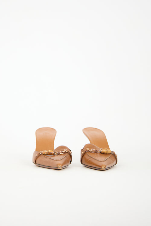 Gucci Leather Bamboo Chain Mule