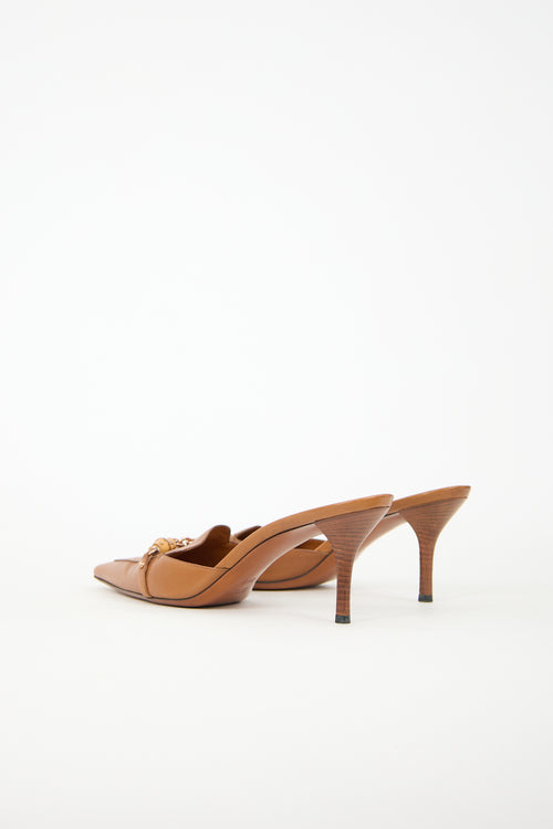 Gucci Leather Bamboo Chain Mule