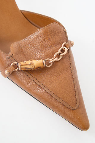 Gucci Leather Bamboo Chain Mule