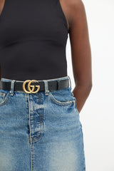 Gucci Leather Marmont GG Belt