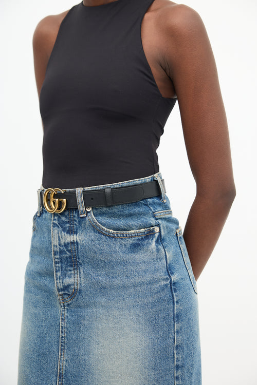 Gucci Leather Marmont GG Belt