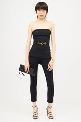 Gucci Leather Flower Tassel Clutch