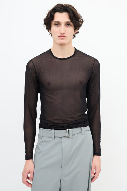 Gucci By Tom Ford Black Mesh Top