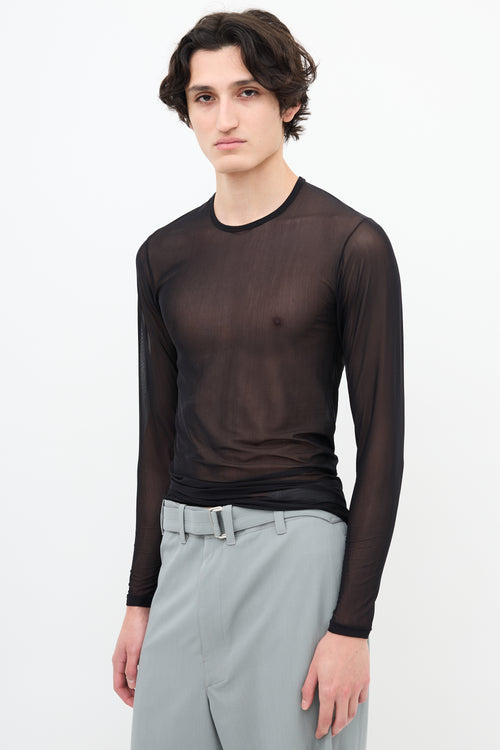 Gucci By Tom Ford Black Mesh Top