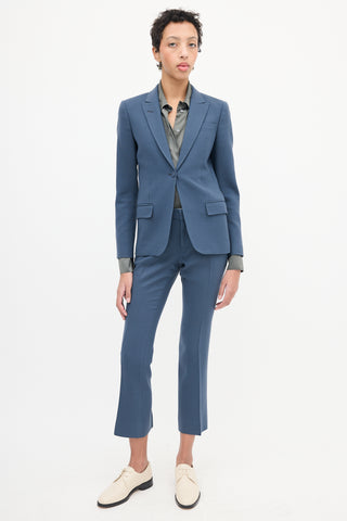 Gucci Blue Wool Peak Lapel Blazer