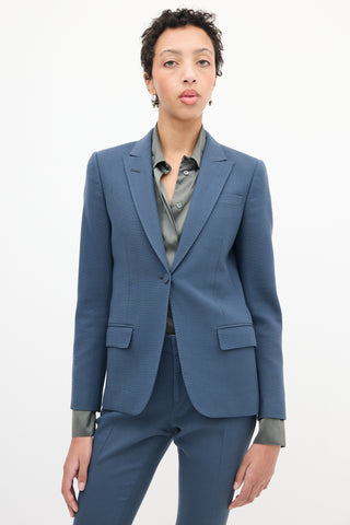 Gucci Blue Wool Peak Lapel Blazer