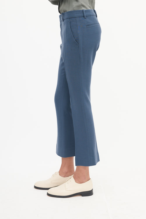 Gucci Blue Wool Cropped Trouser