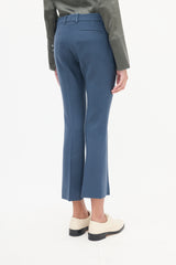 Gucci Blue Wool Cropped Trouser