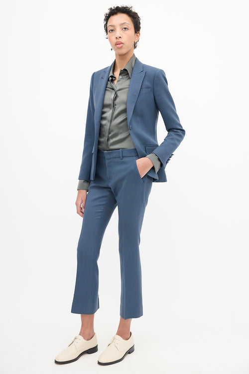 Gucci Blue Wool Cropped Trouser