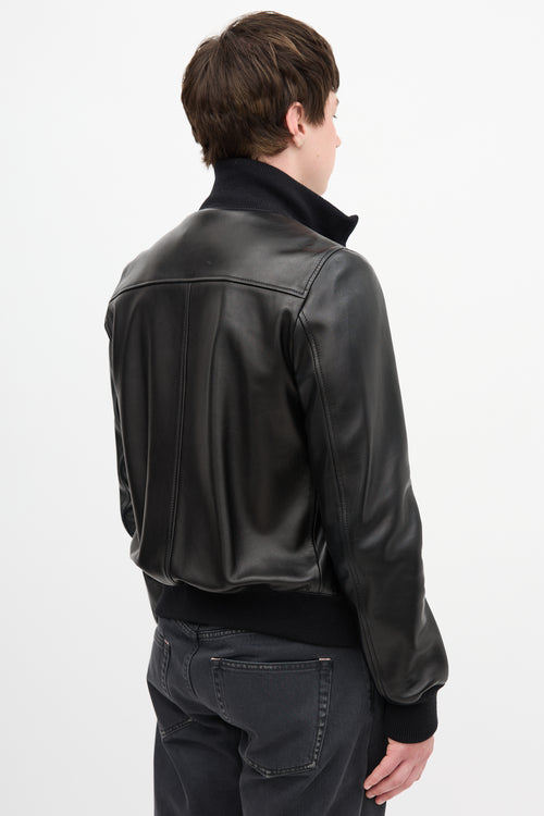 Gucci Leather Bomber Jacket