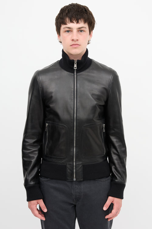 Gucci Leather Bomber Jacket