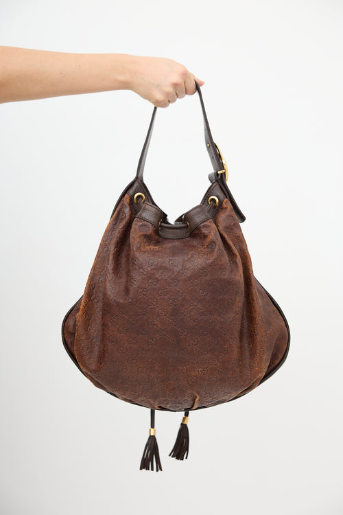 Gucci Leather Guccissima Interlocking Icon Bag