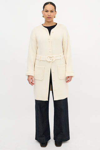 Gucci Wool GG Belted Cardigan