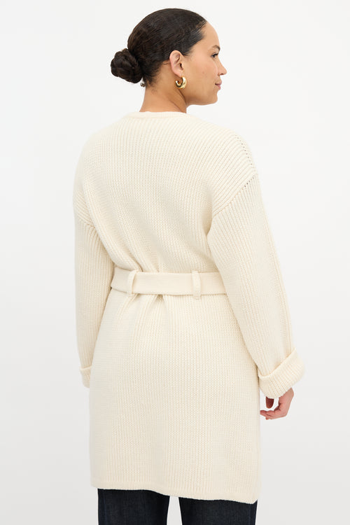 Gucci Wool GG Belted Cardigan