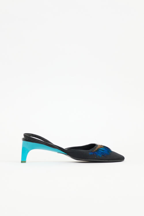 Gucci Spring 1999 Feather Slingback Heel