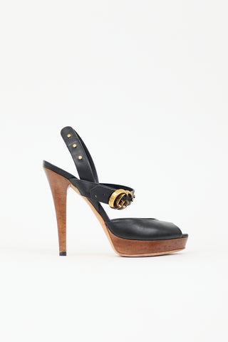 Gucci Leather Double GG Heel