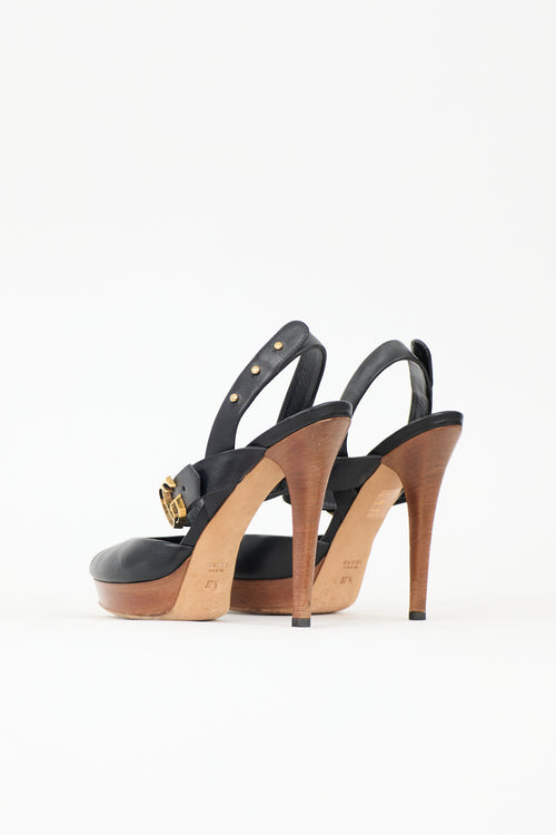 Gucci Leather Double GG Heel