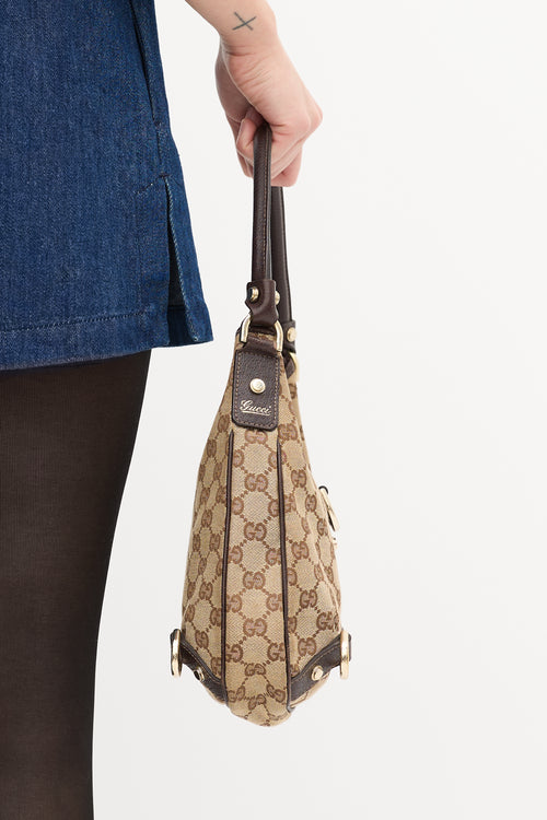 Gucci Beige & Brown Monogram Abbey Bag