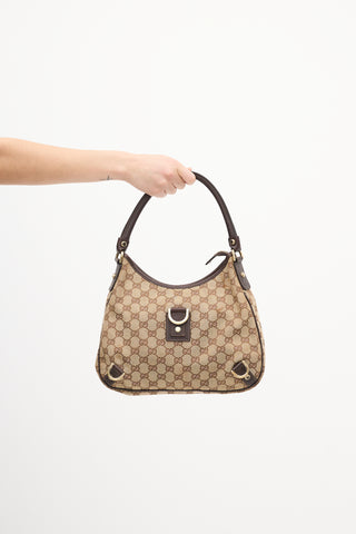 Gucci Beige & Brown Monogram Abbey Bag