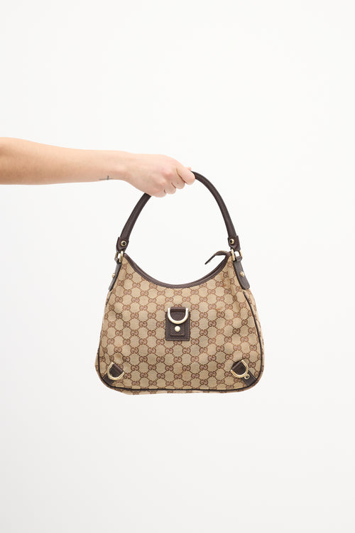 Gucci Beige & Brown Monogram Abbey Bag