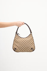 Gucci Beige & Brown Monogram Abbey Bag