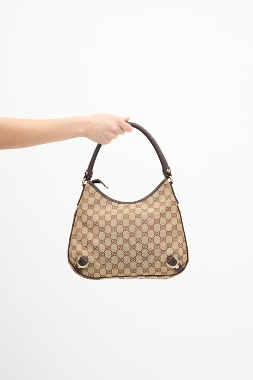 Gucci Beige & Brown Monogram Abbey Bag