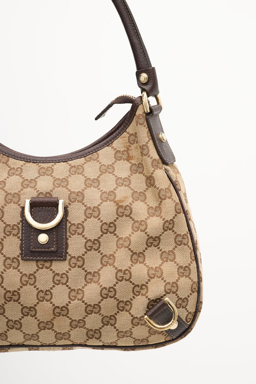 Gucci Beige & Brown Monogram Abbey Bag