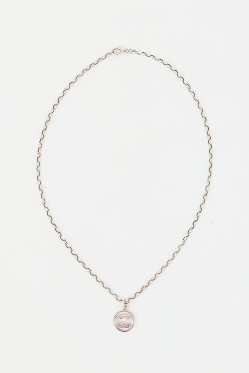 Gucci Sterling Silver Interlocking GG Necklace