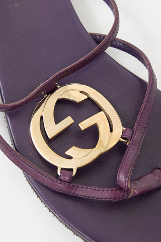 Gucci Vintage Leather GG Sandal