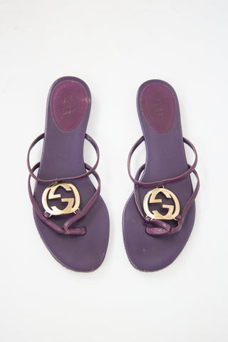 Gucci Vintage Leather GG Sandal