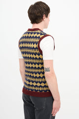 Gucci Wool Lamé Argyle Vest