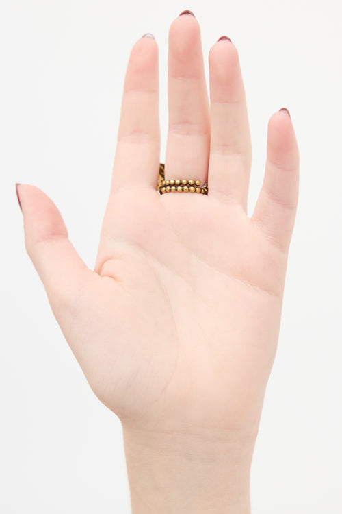 Gucci Gold & Multicolour Crystal Butterfly Ring