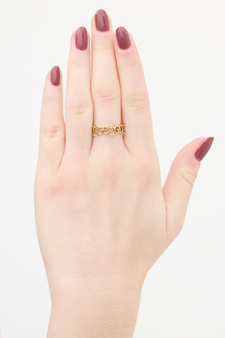 Gucci 18K Gold GG Link Ring