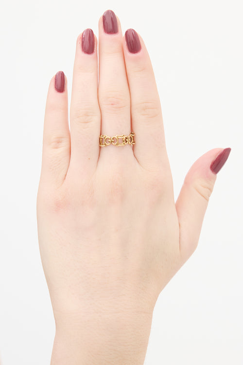 Gucci 18K Gold GG Link Ring