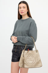 Gucci Metallic Leather Medium Soho Chain Bag